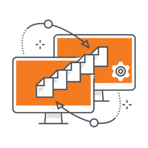 A illustration of copying a database to a test environment.