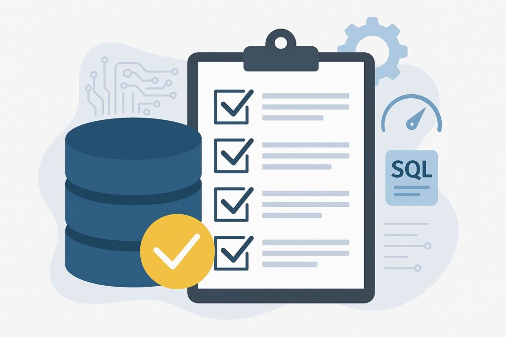 A visualization of an oracle database performance checklist.