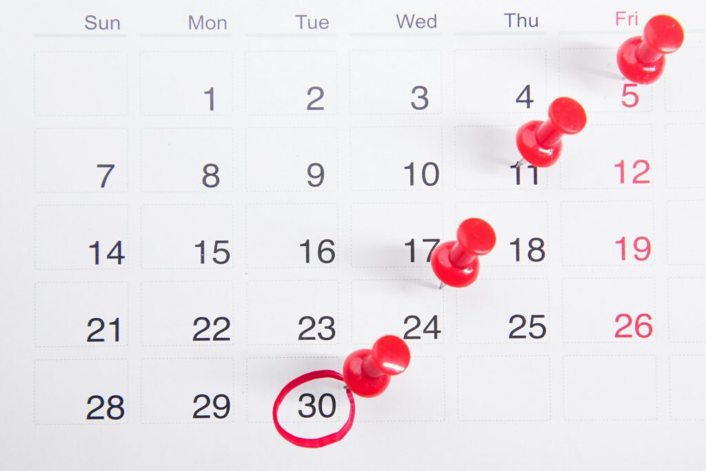 A Calendar shows selected dates, as you might plan database downtime.
