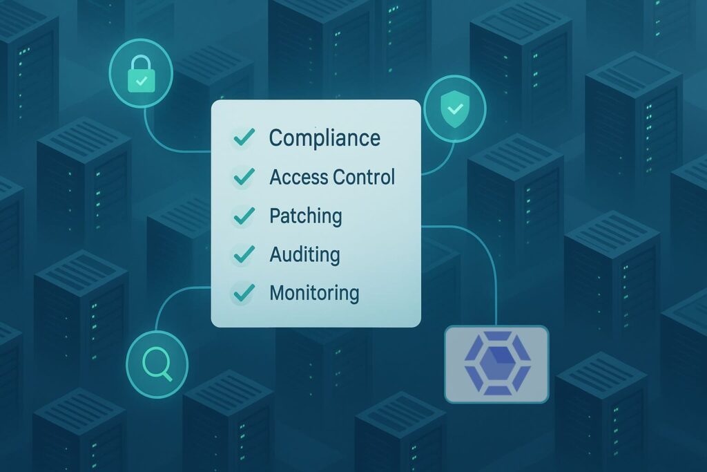 A visiualization of how dbWatch helps DBAs reach database compliance