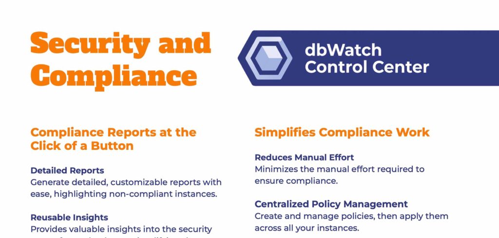 A sample of the security and compliance product sheet.
