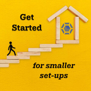 graphic of a stick figure walking up to a smaller database environment.